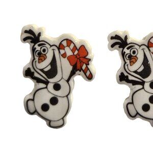 Acrylic Christmas Snowman Post Earrings - New